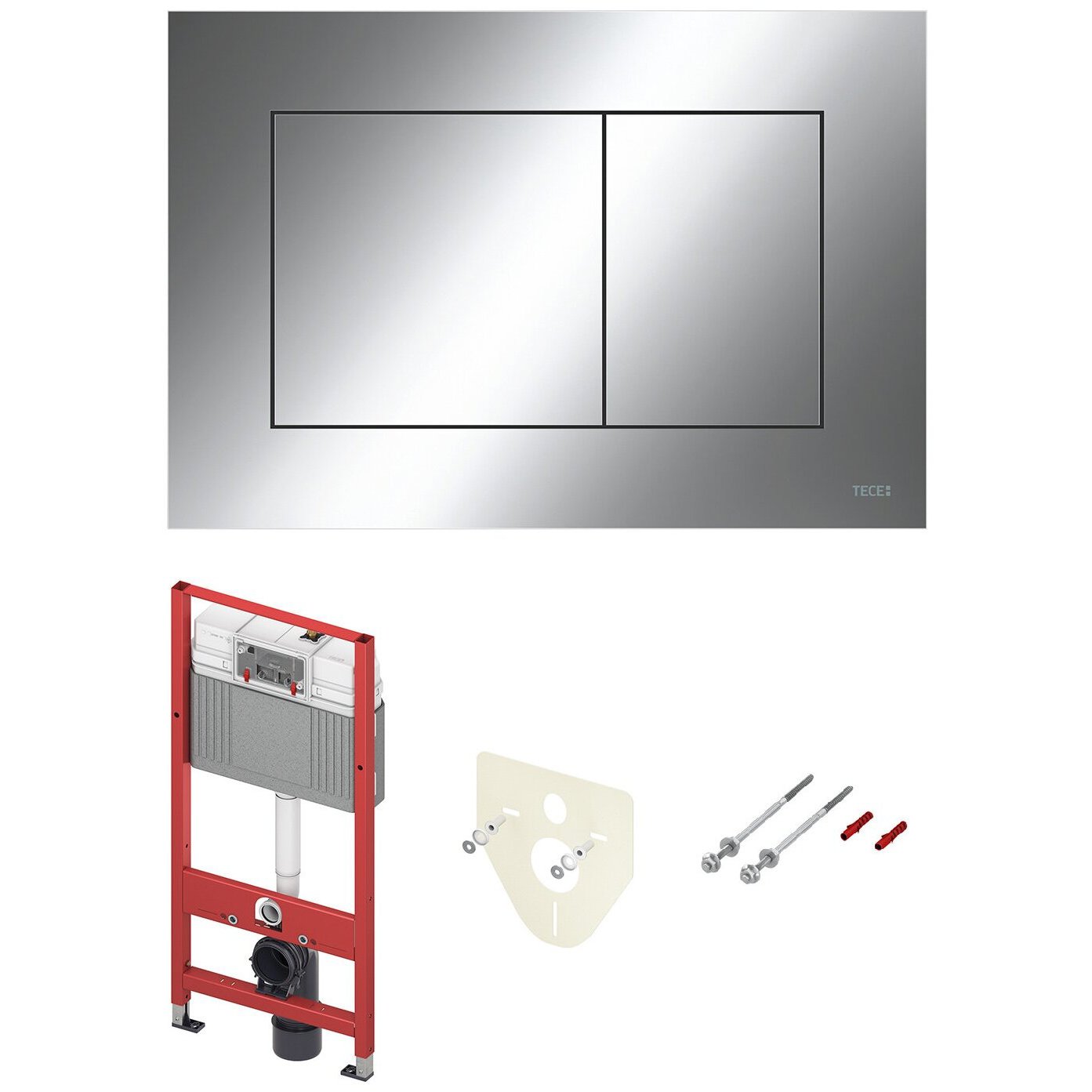 Модуль TECE bace 2.0 в комплекте с панелью смыва TECEnow "Хром глянец"