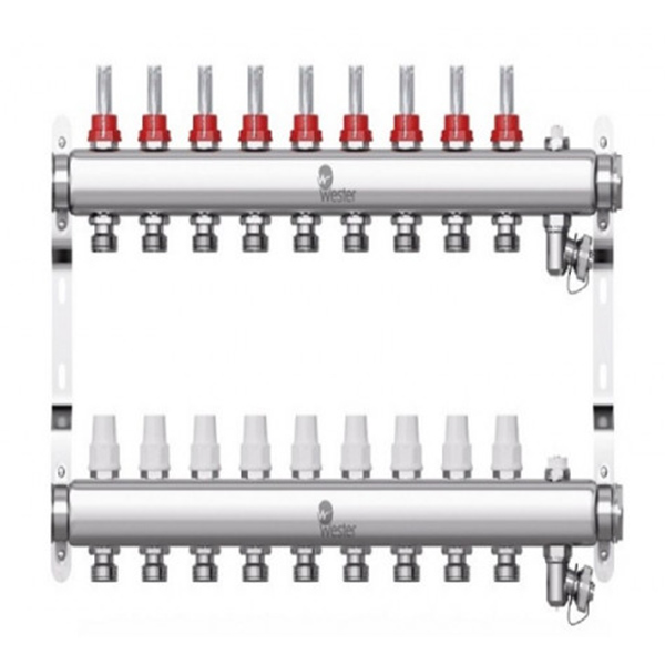 Коллектор нерж. Wester MUFS 1 3/4 в сборе с расходомерами на 12 выходов