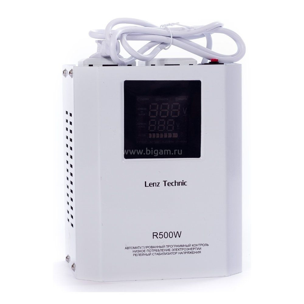 Lenz Technic R2000W  автоматический стабилизатор напряжения Wall Mount 4 relays input 140-270V white